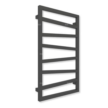 Grzejnik elektryczny TERMA ZIGZAG 830 x 500 mm, kolor heban, moc 300 W, podłączenie E8, kabel prosty bez wtyczki z maskownicą czarny