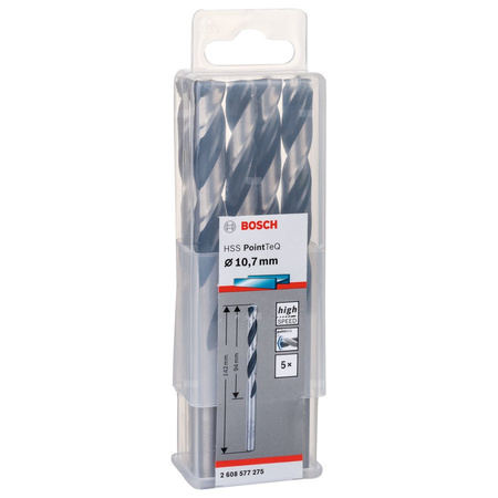 WIERT. HSS POINTTEQ  10.7MM 5PC