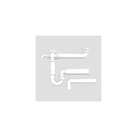 Zestaw odpływowo-przelewowy dwukomorowy z półsyfonem i przyłączem AGD