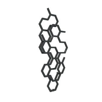 Grzejnik drabinkowy TERMA HEX, podłączenie ZX, wym. 1220 x 486 mm, kolor nowy czarny krokodyl