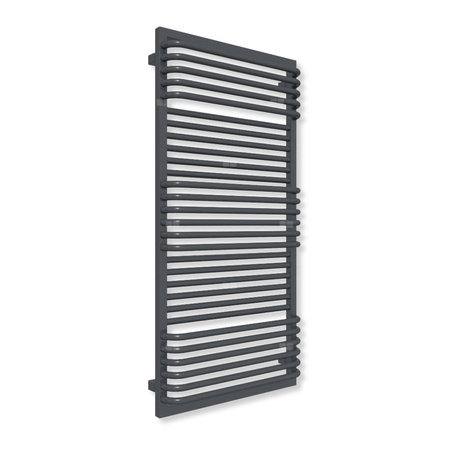 Grzejnik elektryczny TERMA POC 2 1240 x 600 mm, kolor metaliczny szary, moc 1000 W, podłączenie E8, kabel spiralny z wtyczką srebrzysty