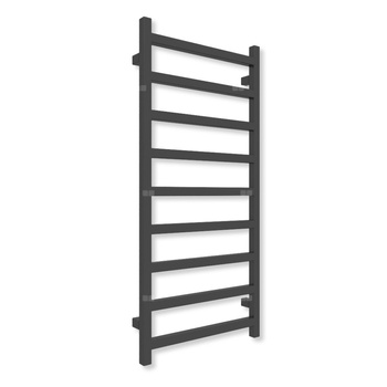 Grzejnik elektryczny TERMA SIMPLE 1080 x 500 mm, kolor czarny sygnałowy RAL9004, moc 400 W, podłączenie E8, kabel spiralny z wtyczką czarny