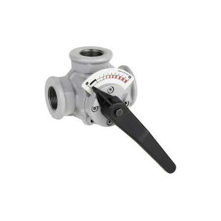 Zawór 3-drogowy mieszający, gwintowany, przelot kątowy, DN 40, PN6, kv=25 m³/h