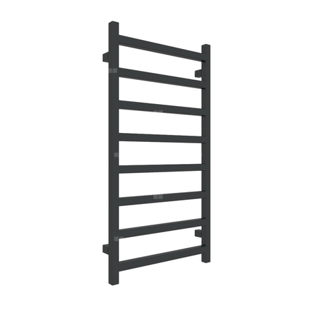 Grzejnik drabinkowy TERMA SIMPLE, podłączenie SX, wym. 960 x 500 mm, kolor czarny jak kruk soft RAL9005, moc 351W