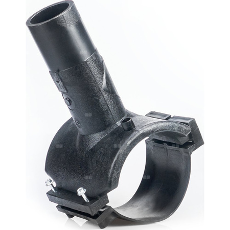 Odgałęzienie siodłowe PE 125x 63 czarne z obejmą WEBA