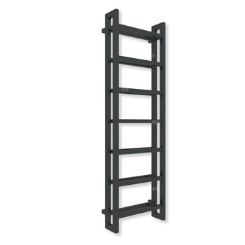 Grzejnik elektryczny TERMA STAND E 1610 x 500 mm, kolor czarny jak kruk mat RAL9005, moc 800 W, podłączenie E8, kabel prosty bez wtyczki biały