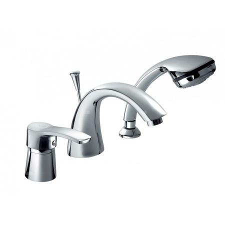 Bateria wannowa stojąca KFA Armatura KWARC, kolor chrom