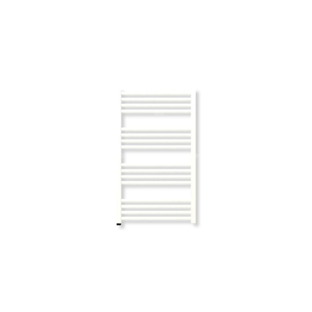 Grzejnik elektryczny TERMA FIONA ONE 900 x 530 mm, kolor biały sygnałowy soft, moc 400 W, podłączenie E1, kabel prosty bez wtyczki szary