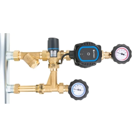 Grupa pompowa AFRISO BPS 961 AP GZ x GW 1'' x 3/4'', z zaworem mieszającym, z zaworem termostatycznym, z pompą obiegową AFRISO APH 160 15-7/130 mm