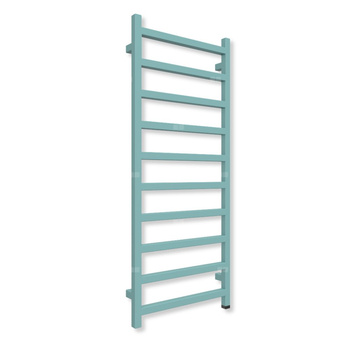 Grzejnik elektryczny TERMA SIMPLE ONE 1200 x 500 mm, kolor turkusowy pastelowy RAL6034, moc 400 W, podłączenie E8, kabel prosty bez wtyczki czarny