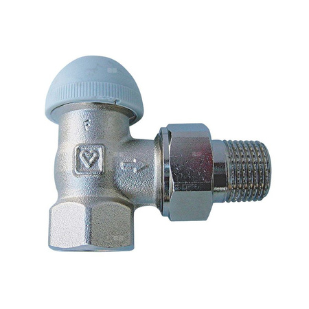 Zawór grzejnikowy termostatyczny HERZ TS-98-VH kątowy z nastawą wstępną, połączenie 3/8'' (niklowanie)