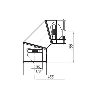 Kolano 90° Ø 80/125 (do kotłów QUADRA Green 25 RSI, QUADRA 25R, QUADRA Green 25 CSI i QUADRA 25C)