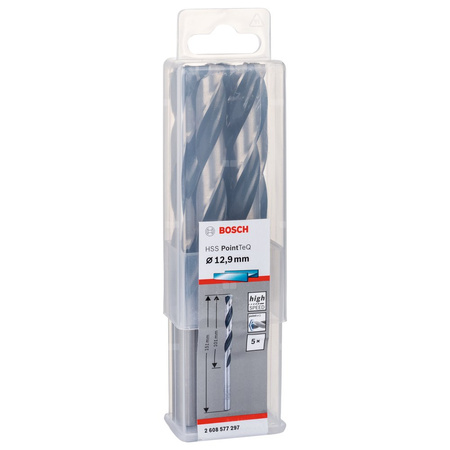 WIERT. HSS POINTTEQ  12.9MM 5PC