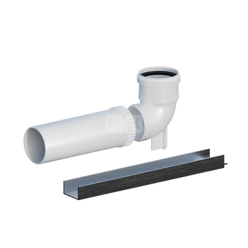 Kolano PP 87 st. skręcane DN80 z przedłużeniem L500mm na podporze