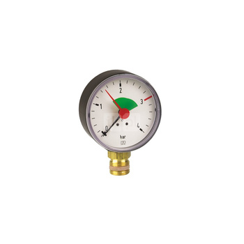 Manometr z rurką Bourdona AFRISO HZ grzewczy 0/4 bar G1/2B radialne fi 80 mm, kl. 2.5%