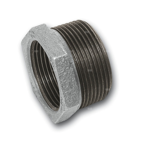 Nypel SANHA 241# redukcja, żeliwo (cynk/nikiel) (ocynk), 2'' x 1'' (GZ x GW)