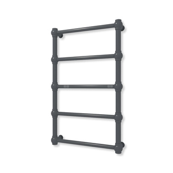 Grzejnik elektryczny TERMA RETRO 800 x 500 mm, kolor metaliczna czerń, moc 120 W, podłączenie E1, kabel prosty z wtyczką czarny