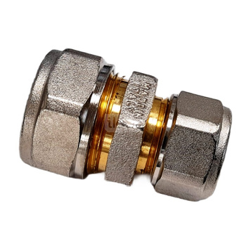 Złączka prosta skręcana QIK Do rur wielowarstwowych redukcja, mosiądz, 26 mm x 20 mm (złącze skręcane x złącze skręcane)