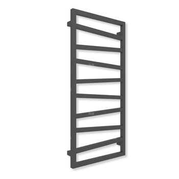 Grzejnik elektryczny TERMA ZIGZAG 1310 x 500 mm, kolor szary czarny RAL7021, moc 600 W, podłączenie E8, kabel spiralny z wtyczką srebrzysty