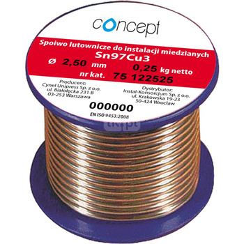 Drut lutowniczy (Sn97Cu3) Concept By CYNEL fi 2 mm, 100 g