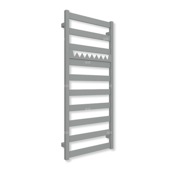 Grzejnik elektryczny TERMA VIVO 1150 x 500 mm, kolor szary drogowy a soft, moc 400 W, podłączenie E1, kabel prosty bez wtyczki z maskownicą