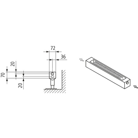 Kermi konwektor KNN21 140x72x6000 RAL 9016, 6 bar, bez osłony, podł. Uni