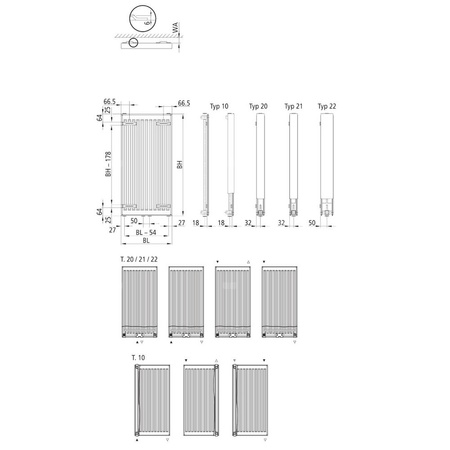 Grzejnik płytowy typ 21 KERMI X2 Verteo Profil, boczna osłona wym. 1600 x 500 mm, kolor biały, moc 1342 W