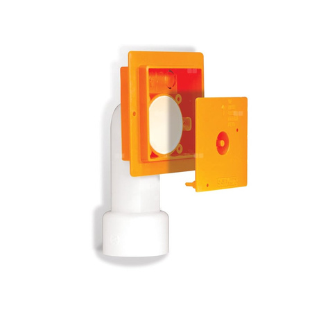 Płyta montażowa kwadratowa z kolanem ostrym i przykrywką do tynkowania