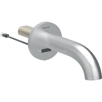 Bateria umywalkowa Geberit Piave, ścienna: Imitacja stali nierdzewnej / Szczotkowany, powlekany easy-to-clean, L=17cm