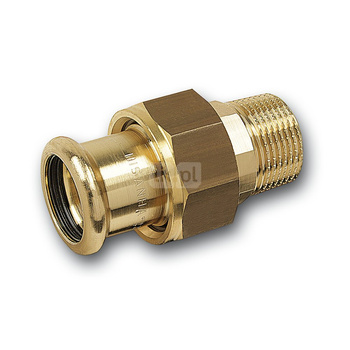 Śrubunek SANHA PURAPRESS trzyczęściowy, Cu, 18 mm x 1/2'' (zw x GZ)