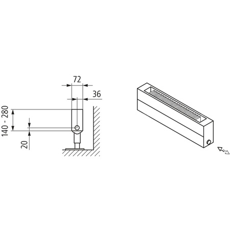 Kermi konwektor KNN21 70x72x3000 RAL9016, 6 bar, bez osłony, podł. 14