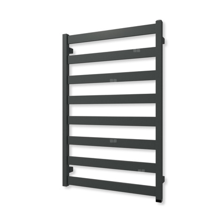 Grzejnik elektryczny TERMA VIVO ONE 910 x 600 mm, kolor surowy metal, moc 300 W, podłączenie E8, kabel prosty bez wtyczki czarny