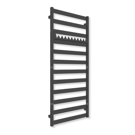 Grzejnik elektryczny TERMA VIVO 1390 x 600 mm, kolor heban, moc 600 W, podłączenie E1, kabel prosty bez wtyczki z maskownicą czarny