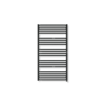 Grzejnik elektryczny TERMA ALEX ONE 1140 x 600 mm, kolor czarny jak kruk soft, moc 800 W, podłączenie E1, kabel spiralny z wtyczką