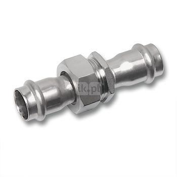 Śrubunek SANHA NiroSan Press trzyczęściowy, stal nierdzewna, 22 mm (zw x zw)