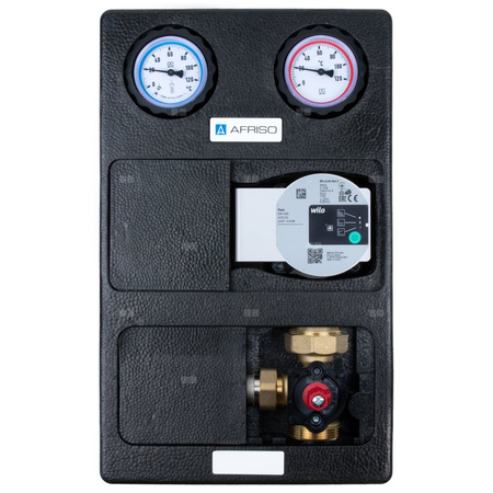 Grupa pompowa AFRISO PrimoTherm K 180-2 DN 25 WP 3-WM GZ x GW 1 1/2'' x 1'', z zaworem mieszającym, z izolacją, z pompą obiegową Wilo Para SC 25/6