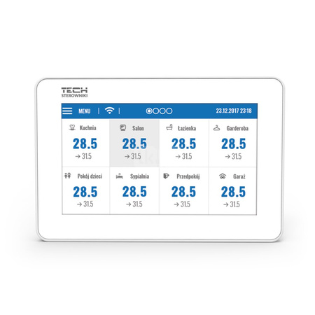 Przewodowy panel kontrolny do listwy L-9R (montaż podtynkowy, kolorowy wyświetlacz) czarny, model M-9r