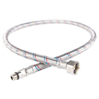 Wąż bateryjny w oplocie stalowym L-40 M10 x 3/8 krótki