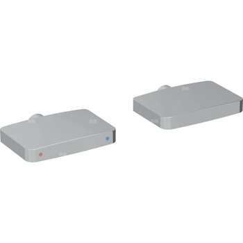 Zestaw pokręteł do baterii umywalkowej Geberit ONE, kształt geometryczny, montaż naścienny (2 szt.): Chrom błyszczący