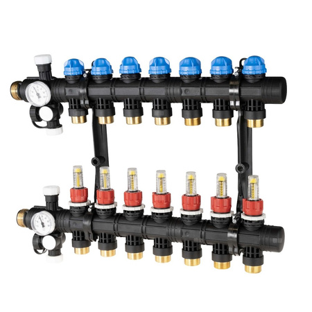 Rozdzielacz do ogrzewania podłogowego AFRISO ProCalida EF1 7-obieg. poliamid GZ 1'' x euroconus 3/4''