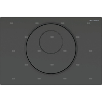 Przycisk uruchamiający Geberit Sigma10 do systemu spłukiwania WC z elektronicznym uruchamianiem spłukiwania, okrągły: Płyta i przycisk: czarne, Pierścień ozdobny: czarny mat