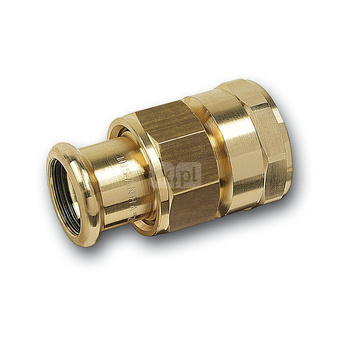 Śrubunek SANHA PURAPRESS trzyczęściowy, miedź, 18 mm x 3/4'' (zw x GW)