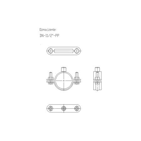 DN-11/2-PP Obejma masywna DN 11/2 (48-52mm)