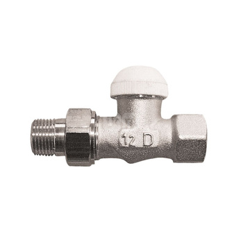 Zawór grzejnikowy termostatyczny HERZ TS-90 prosty, połączenie 1/2'' (niklowanie) zielony