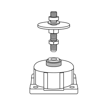 ZESTAW nóżek antywibracyjnych do pompy ciepła 31-41: do pomy ciepła 16-24 z buforem ZNA31-41(16-24BUF)