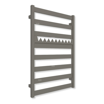 Grzejnik elektryczny TERMA VIVO 910 x 600 mm, kolor błyszczący żwir, moc 400 W, podłączenie E8, kabel prosty bez wtyczki z maskownicą szary