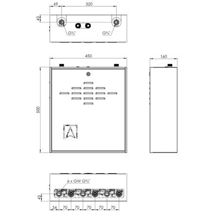 Grupa pompowa AFRISO PrimoBox AZB 555 GZ x GW 3/4'' x 3/4'', z izolacją, z siłownikiem arm 141