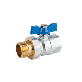 Kurek kulowy do wody zimnej i gorącej z gwintem wewnętrznym śrubunkiem i motylkiem ART.3046 3/4