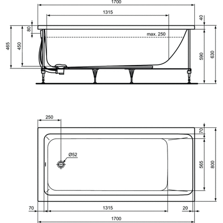 CONNECT AIR WANNA 170X80 Z PANELAMI
