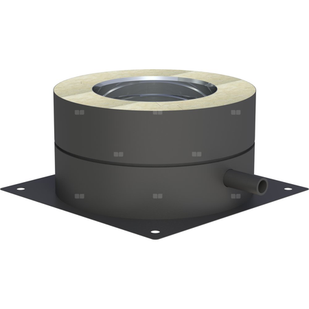 Płyta fundamentowa fi 180mm z odpływem skroplin w bok lakierowana na czarno w bok lakierowana na czarno